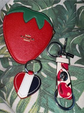 Coach bundle cherry snap trigger strawberry coin pouch vintage heart USA flag